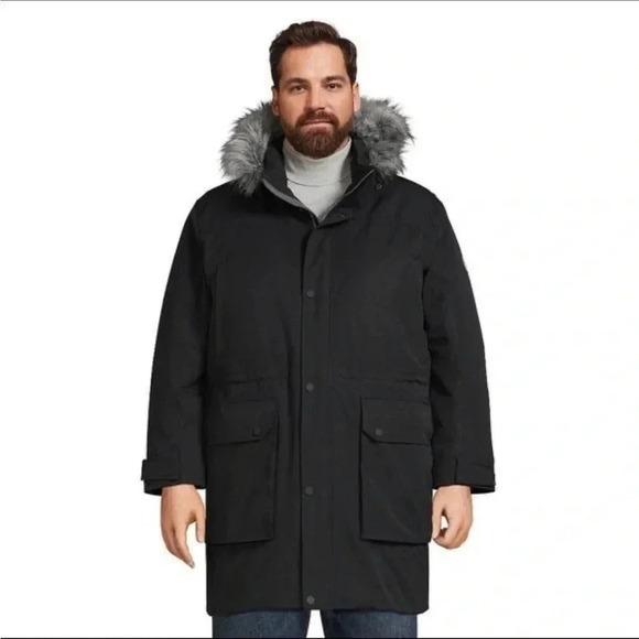 NWT Lands End Mens Black Expedition Waterproof Winter Down Parka XXL BIG & TALL - Picture 1 of 10